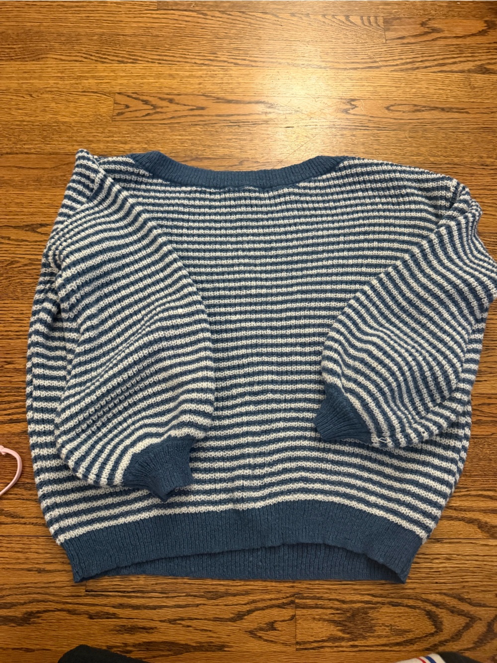 Blue and White Striped Knit sweater — Women's Casual Mini